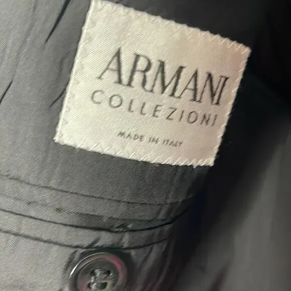 ARMANI COLLEZIONI MEN'S SINGLE BREASTEDBLACKWOOL BLAZERSIZE 40R